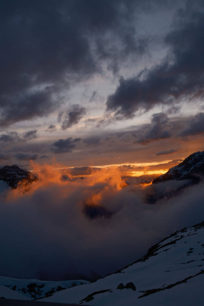 Sonnenuntergang an der Silvrettahütte
